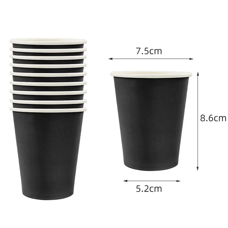 Solid Black Theme Cutlery Birthday Party Paper Disposable Tableware Paper Napkins Cups Plates Tablecloth Fork spoon Party Decor thumbnail 5
