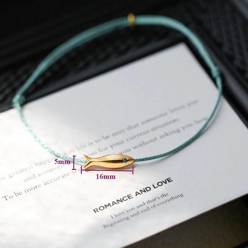 VENTFILLE 925 Sterling Silver Koi Fish Anklet Rope for Women Girl Cute Fashion Summer Jewelry Dropshipping Wholesale thumbnail 2