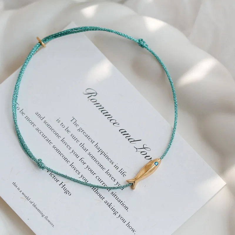 VENTFILLE 925 Sterling Silver Koi Fish Anklet Rope for Women Girl Cute Fashion Summer Jewelry Dropshipping Wholesale thumbnail 4