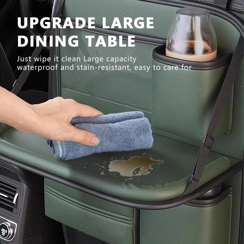SEAMETAL Car Seat Back Storage Bag Large Capacity Multi-Pocket Backseat Organizer Foldable Dining Table Tablet Tray Hanging Bag thumbnail 5