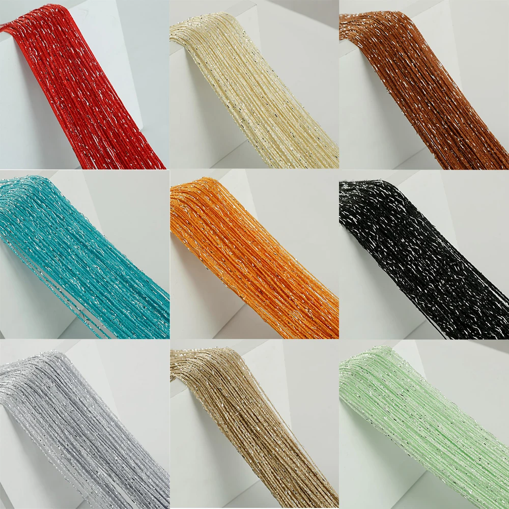 1 Piece 100X200Cm Glitter String Decorative Door Curtain Beads Room Divider Beads Tassel Polyester Fabric Window Panel 1X2M thumbnail 2