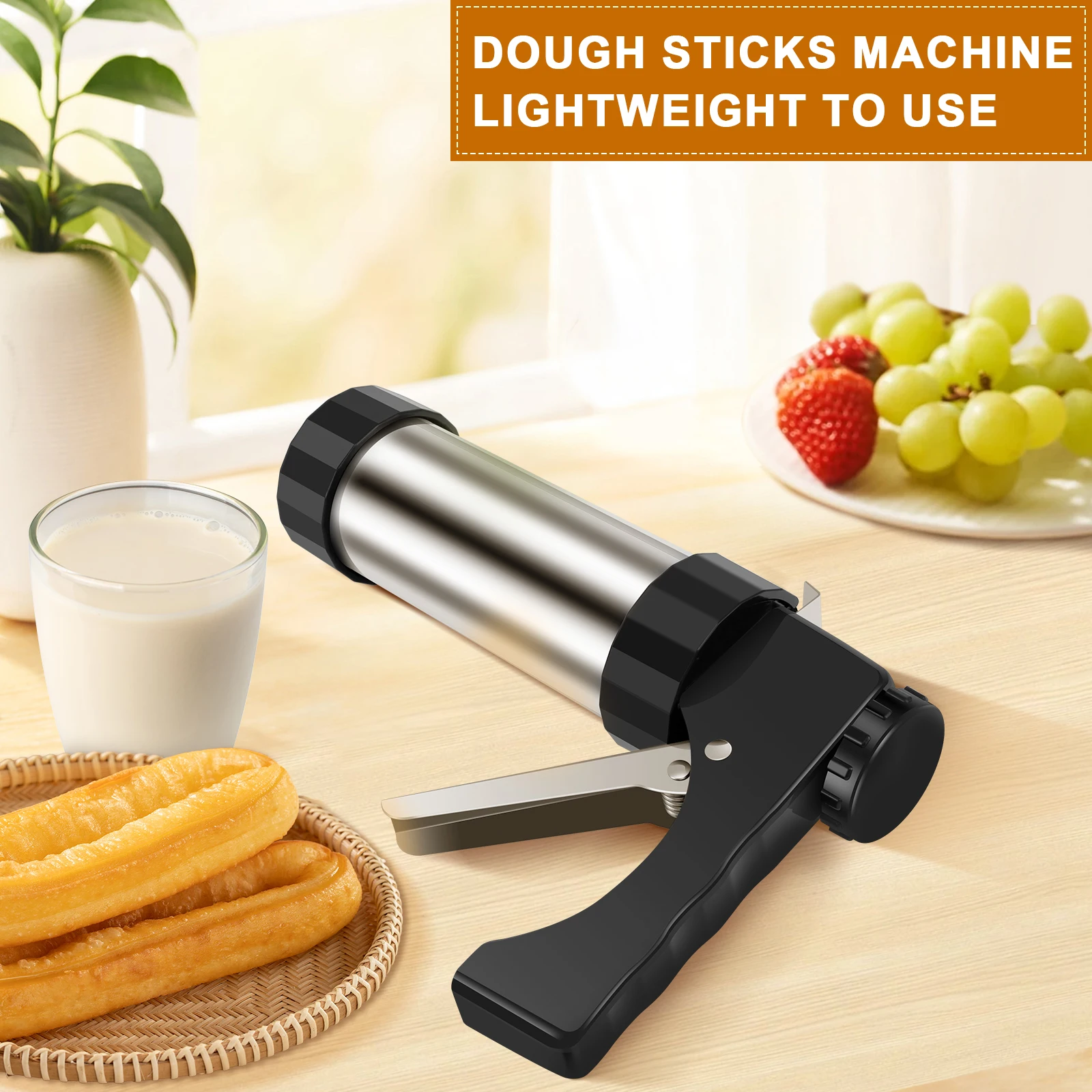 Churrera Churro Maker Machine Stainless Steel DIY Cake Cream Decor Making Machine Nozzles Mold Biscuit Maker Kitchen Baking Tool thumbnail 3