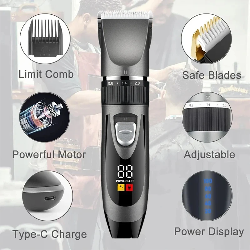 Dog Clipper Dog Hair Clippers Grooming (Pet/Cat/Dog/Rabbit) Haircut Trimmer Shaver Set PetsFader thumbnail 2