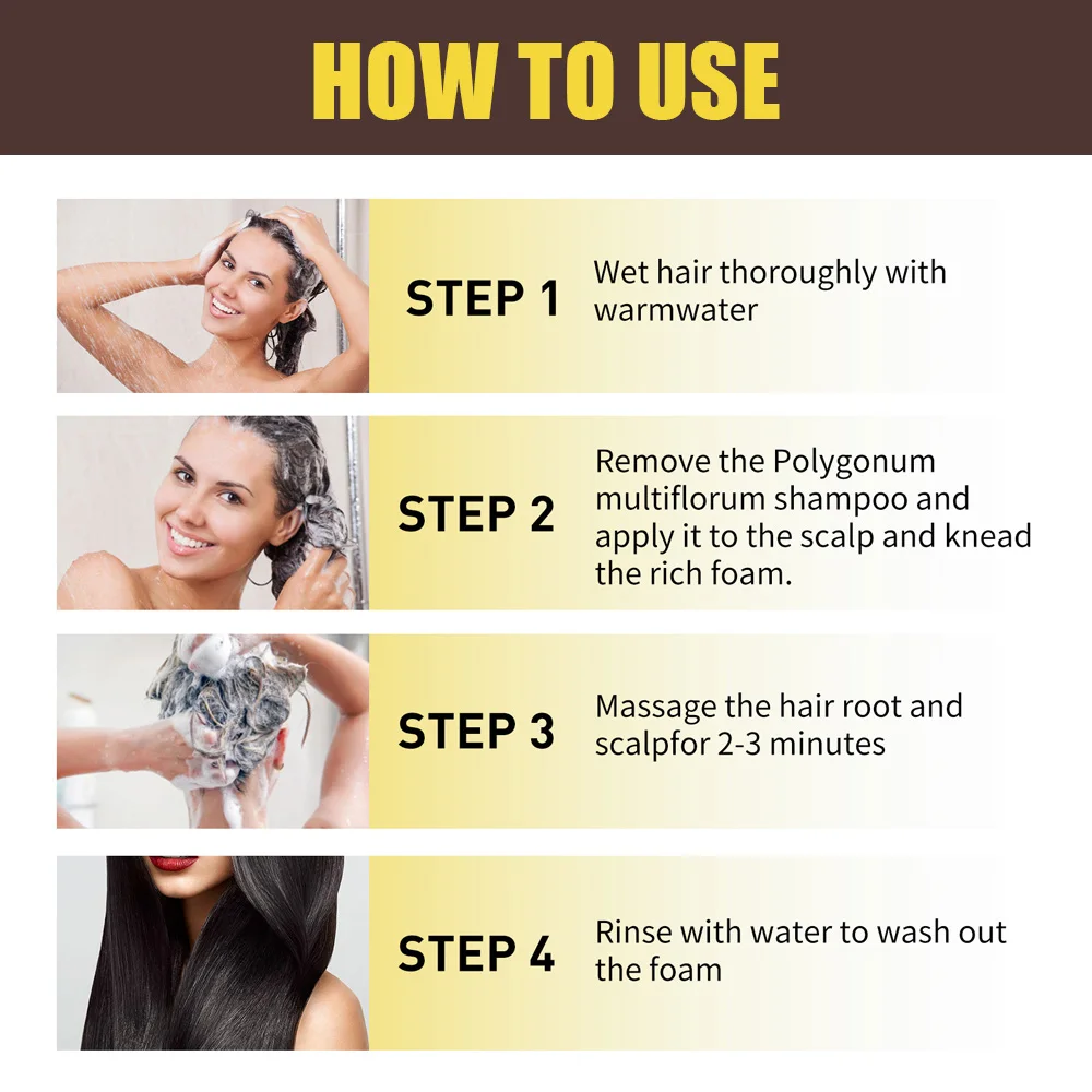 New Hair color shampoo 3 in 1 makes hair instantly from white to brown natural hair color protective sleeve for women 100ML thumbnail 6