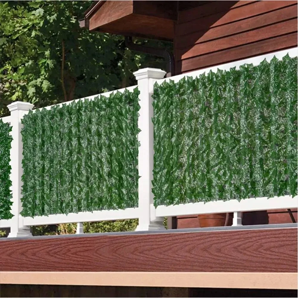 1M/3M Artificial Green Leaf Fence Panels Faux Privacy Fence Screen For Home Outdoor Garden Balcony Decoration thumbnail 3