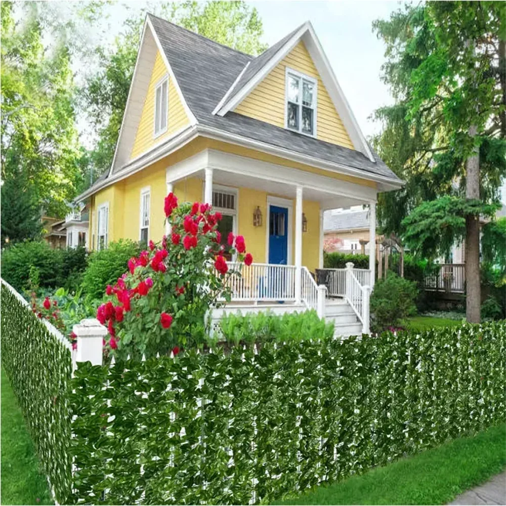 1M/3M Artificial Green Leaf Fence Panels Faux Privacy Fence Screen For Home Outdoor Garden Balcony Decoration thumbnail 5