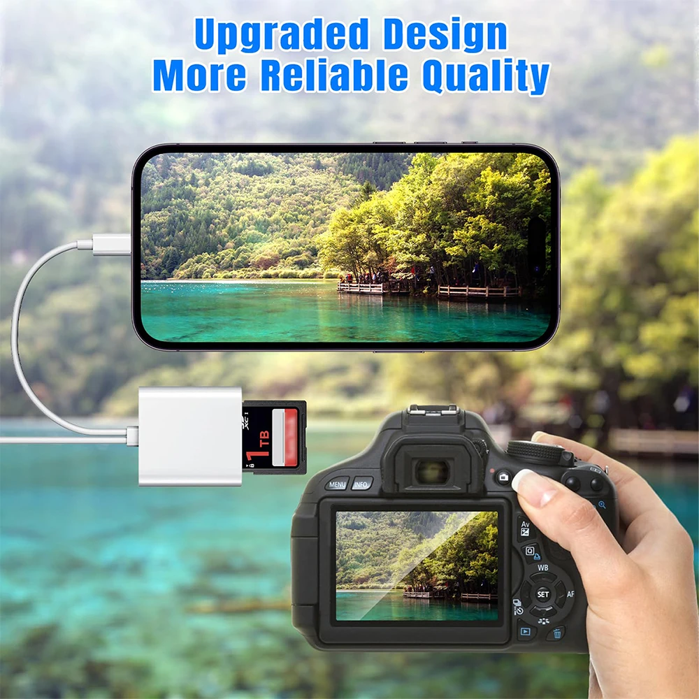 2 in 1 OTG Type C Card Reader USB Flash Drive SD TF Cardreader for iPad Tablet Type C to Smart Memory Card for thumbnail 5