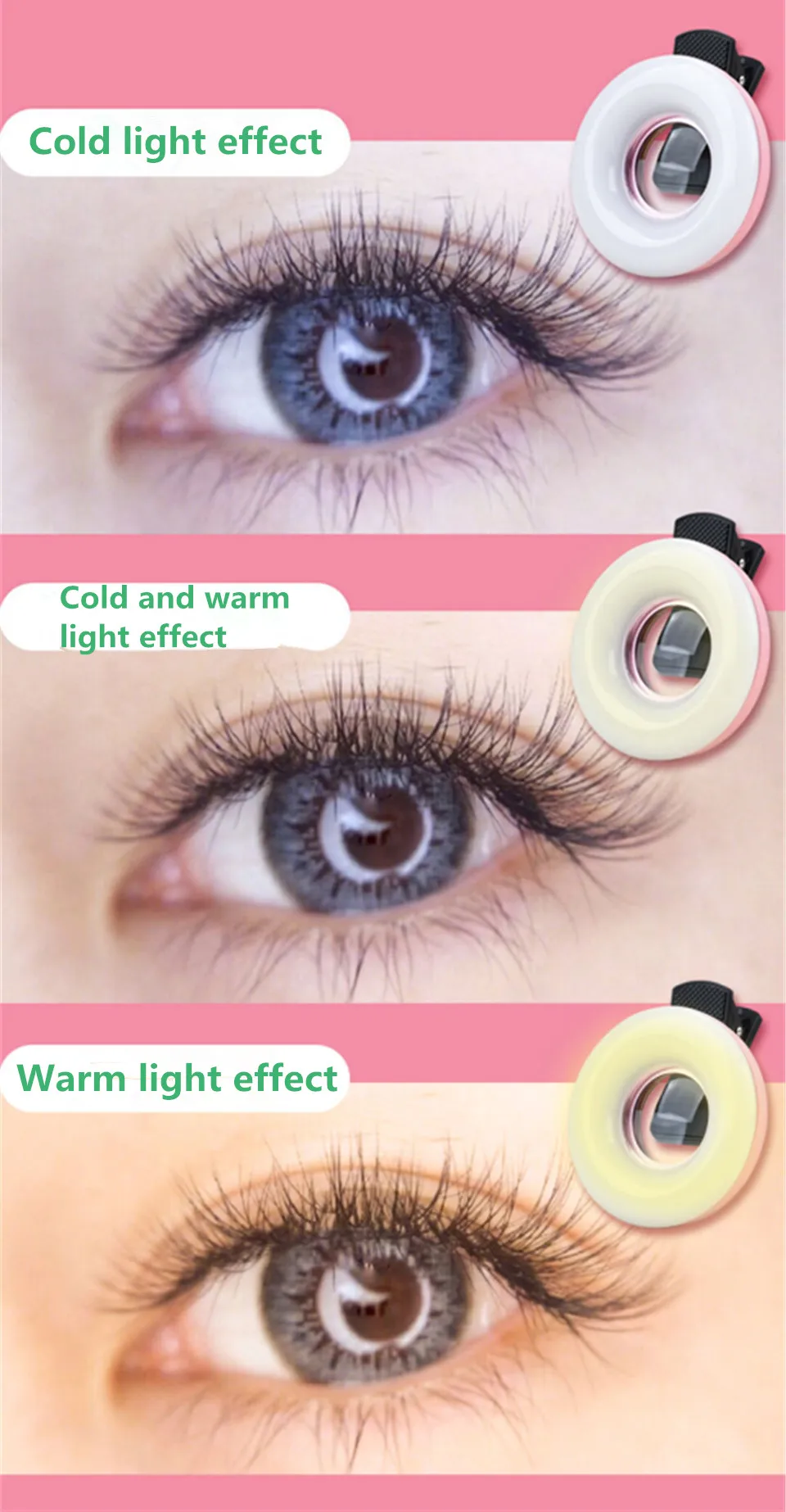 Mobile Phone LED Selfie Fill Light Selfie Live Lamp Macro Lense for Iphone With Universal Flash Smartphone Portable Light Clip thumbnail 2