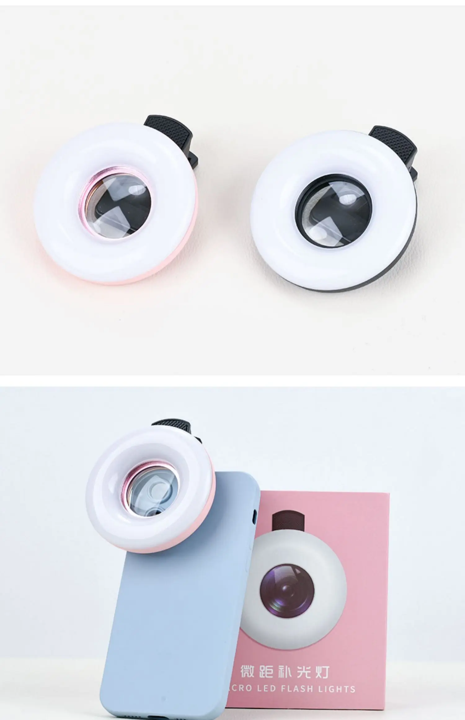 Mobile Phone LED Selfie Fill Light Selfie Live Lamp Macro Lense for Iphone With Universal Flash Smartphone Portable Light Clip thumbnail 3