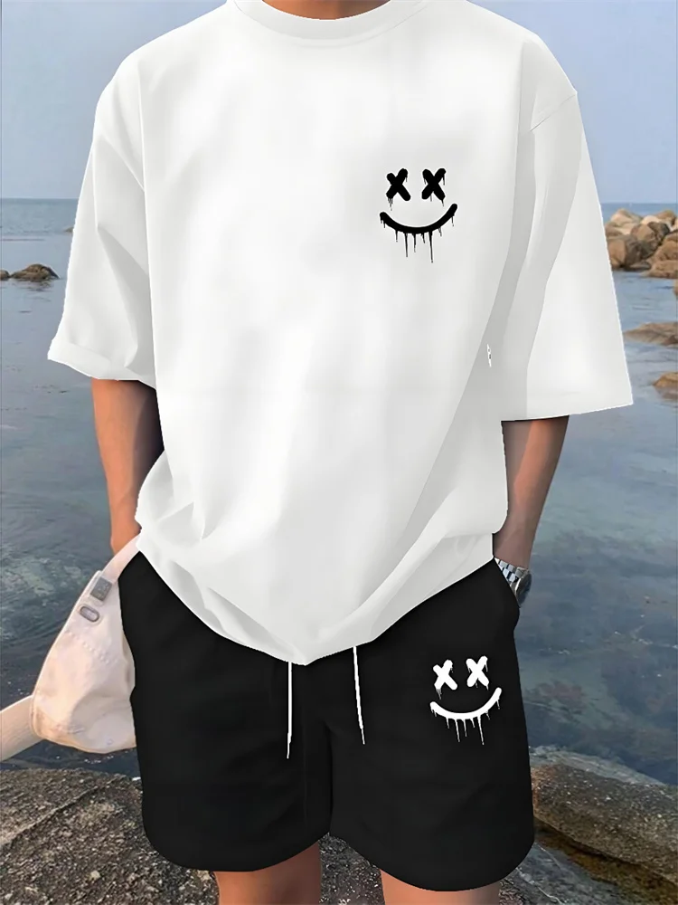 Summer Daily Casual Men's Short Sleeve Shorts Package Urban Street Men's Fashionable T-shirt Outdoor Sports Men's Shorts thumbnail 2