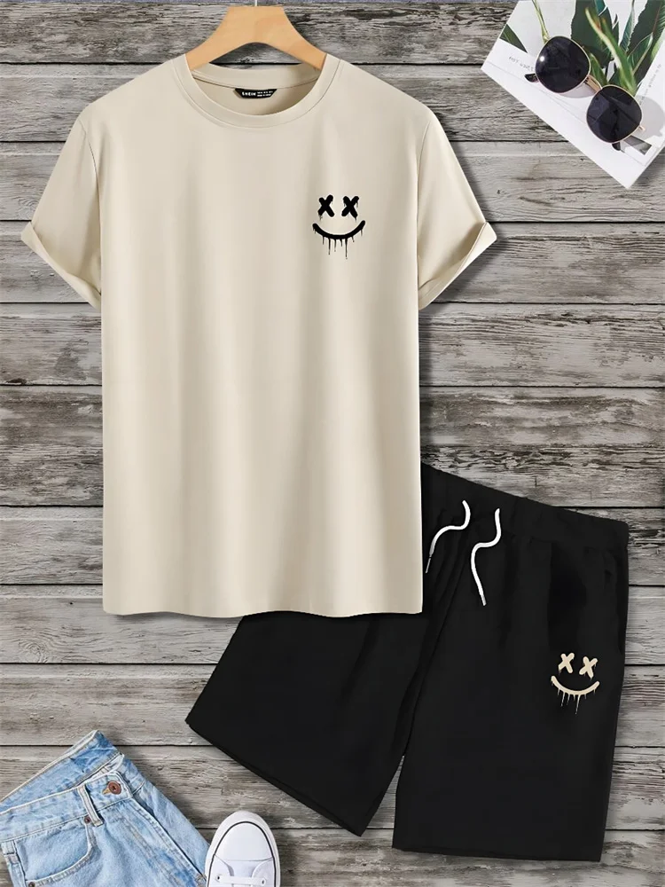 Summer Daily Casual Men's Short Sleeve Shorts Package Urban Street Men's Fashionable T-shirt Outdoor Sports Men's Shorts thumbnail 4