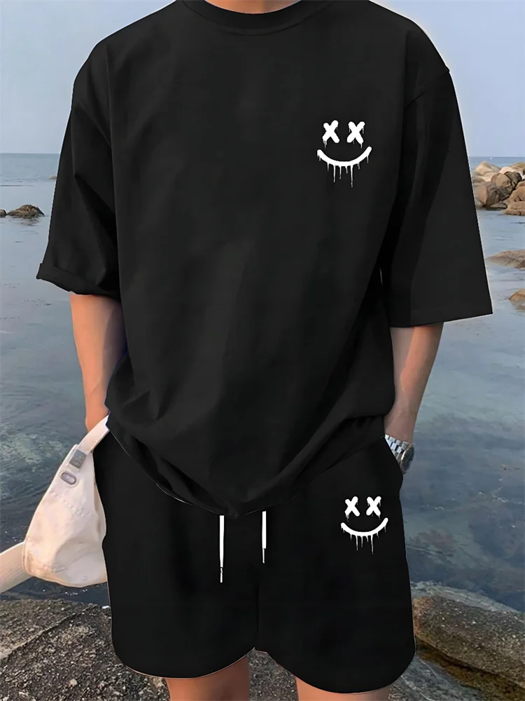 Summer Daily Casual Men's Short Sleeve Shorts Package Urban Street Men's Fashionable T-shirt Outdoor Sports Men's Shorts thumbnail 3
