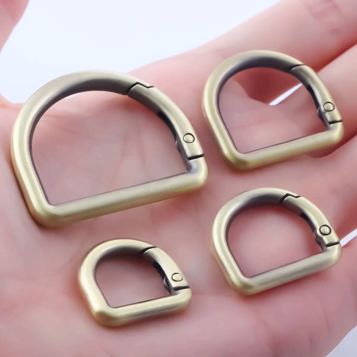 5Pcs D Ring Spring Key Hooks Metal Keyring Clip Spring Ring Buckles Clasp for Belt Backpack Bag Handbag Purse Strap Keychain thumbnail 2