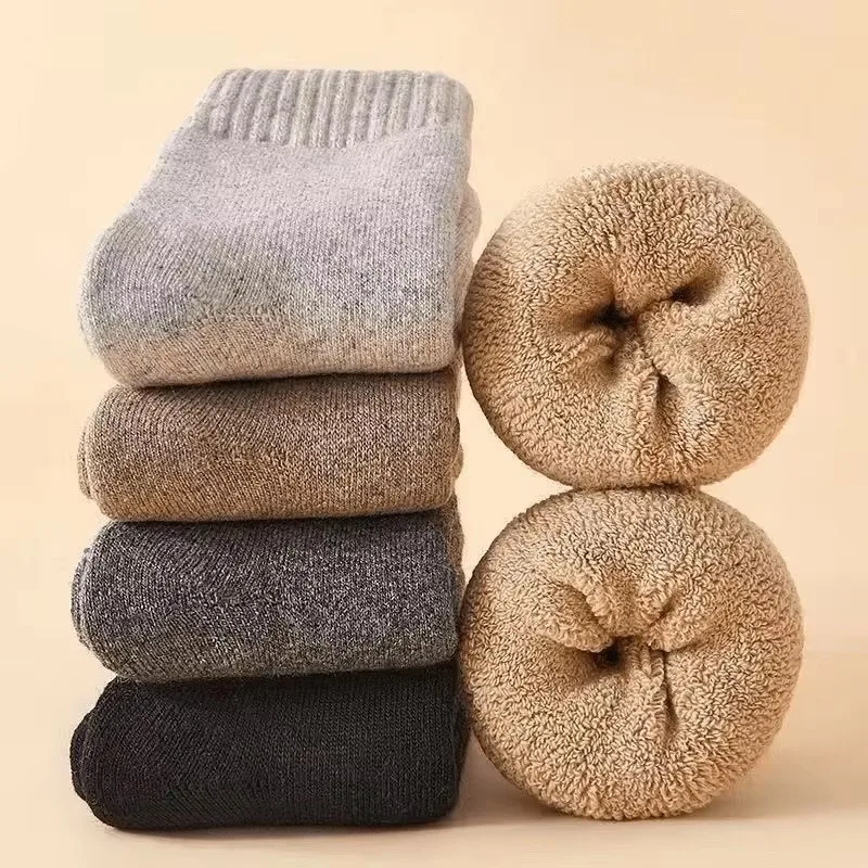 1/5pairs Winter Merino Wool Socks for Men Super Thick Warm High Quality Harajuku Retro Snow Casual Antifreeze Cashmere Socks Men thumbnail 6