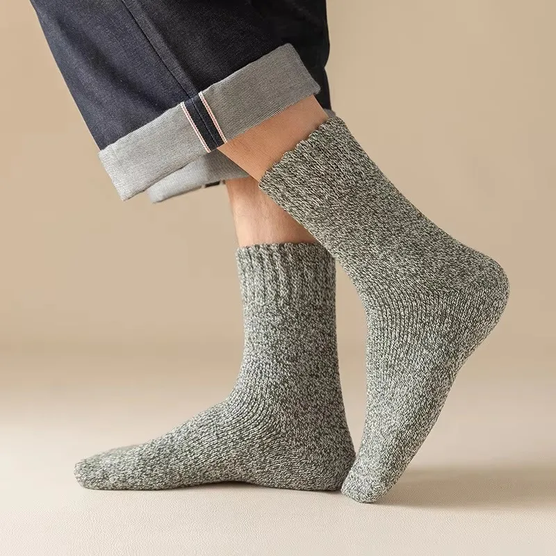1/5pairs Winter Merino Wool Socks for Men Super Thick Warm High Quality Harajuku Retro Snow Casual Antifreeze Cashmere Socks Men thumbnail 4