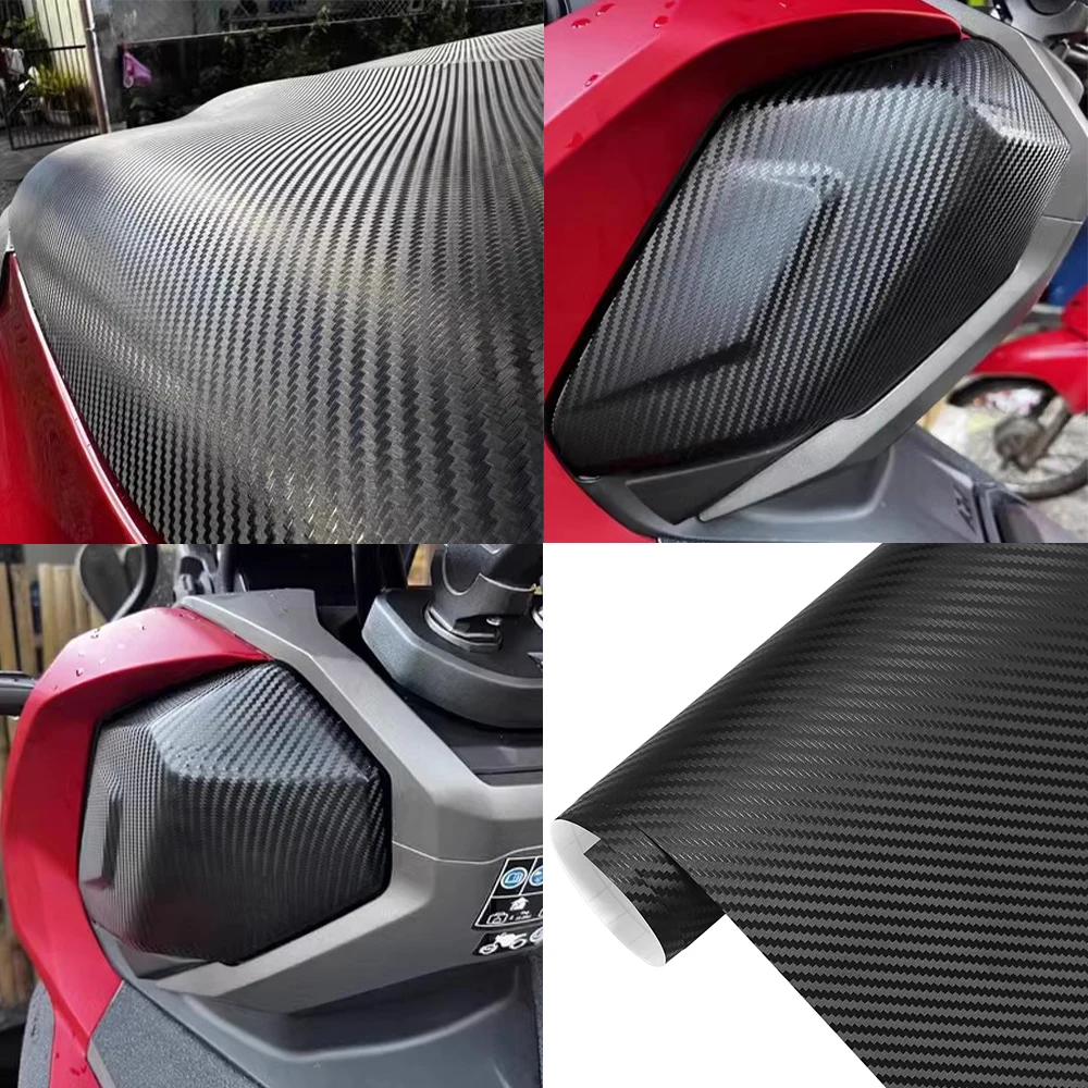 3D Carbon Fiber Black Vinyl Wrap Car Motorcycle Adhesive Vinyl Body Wrapping Film PVC Styling Auto Decal Car Accessories thumbnail 2
