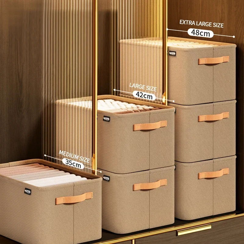 Cabinet Drawer Organizer Versatile Closets Clothes Container with Handle&Steel Frame Thickened Foldable Fabric Household Storage thumbnail 3