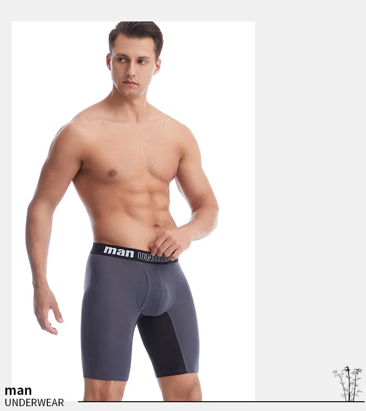 Men's Bamboo Fiber Underwear Cotton Boxers Shorts Man Sexy Long Boxer Panties Large Size Underpants 7XL Cuecas Boxer Masculina thumbnail 2