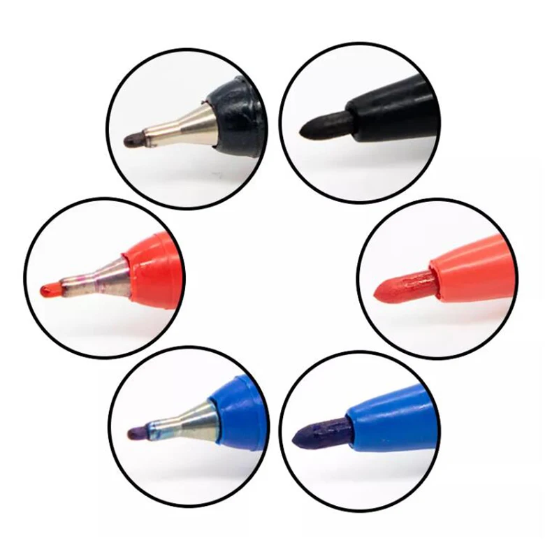 Permanent Markers Pens Double Headed Oil Sign Pen For Fabric Metal CD Glass Sketchbook School Supplies Stationery thumbnail 4