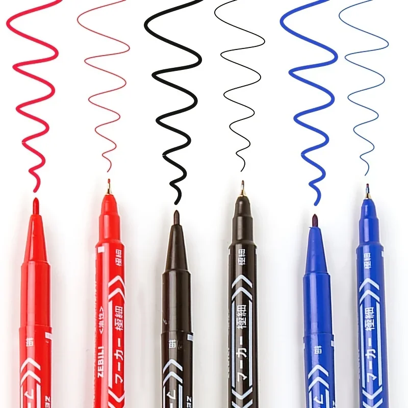 Permanent Markers Pens Double Headed Oil Sign Pen For Fabric Metal CD Glass Sketchbook School Supplies Stationery thumbnail 3