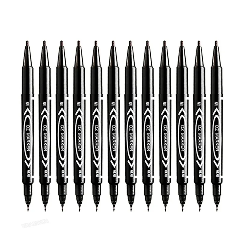 Permanent Markers Pens Double Headed Oil Sign Pen For Fabric Metal CD Glass Sketchbook School Supplies Stationery thumbnail 6