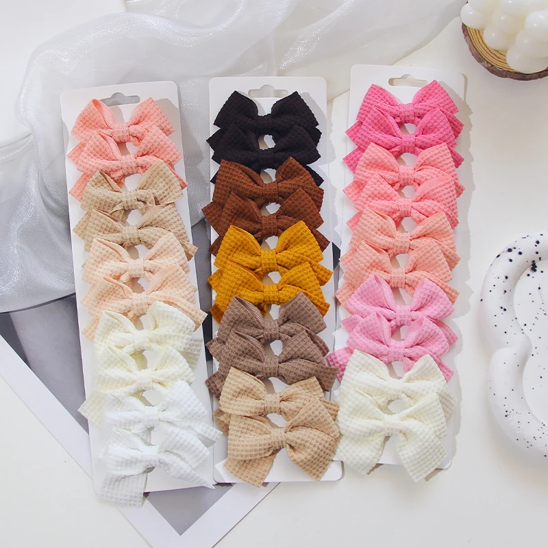 6/10Pcs/Set 2025 Fashion New Cute Ribbon Bowknot Hair Clips for Kids Handmade Baby Girls Hair Accessories thumbnail 4