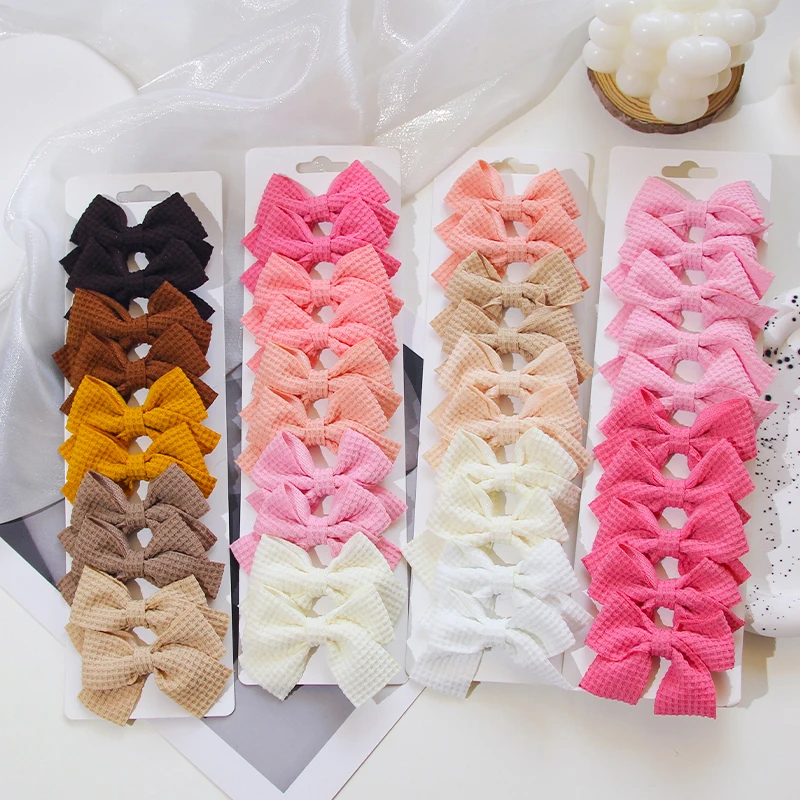 6/10Pcs/Set 2025 Fashion New Cute Ribbon Bowknot Hair Clips for Kids Handmade Baby Girls Hair Accessories thumbnail 2