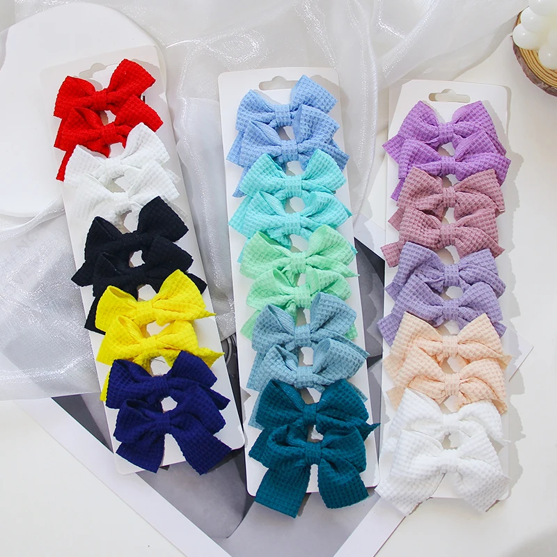 6/10Pcs/Set 2025 Fashion New Cute Ribbon Bowknot Hair Clips for Kids Handmade Baby Girls Hair Accessories thumbnail 5