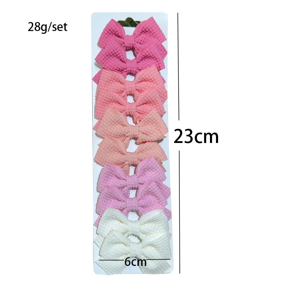 6/10Pcs/Set 2025 Fashion New Cute Ribbon Bowknot Hair Clips for Kids Handmade Baby Girls Hair Accessories thumbnail 6