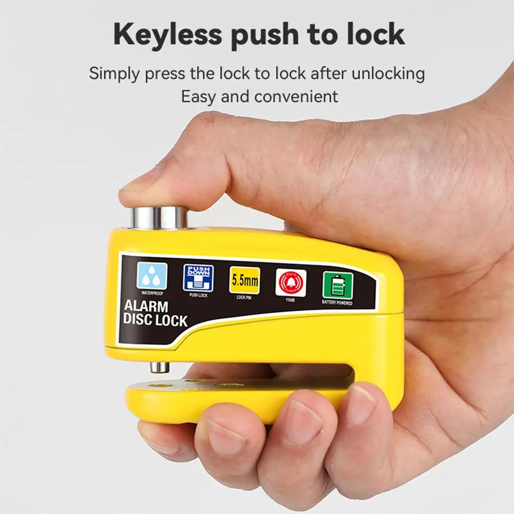 Motorcycle Alarm Disc Brake Lock Bicycle Wheel Disk Padlock Security Waterproof Anti-Theft Lock Scooter Alarma Disc Brake Lock thumbnail 3