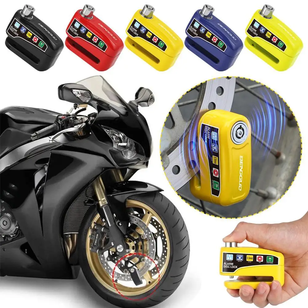Motorcycle Alarm Disc Brake Lock Bicycle Wheel Disk Padlock Security Waterproof Anti-Theft Lock Scooter Alarma Disc Brake Lock