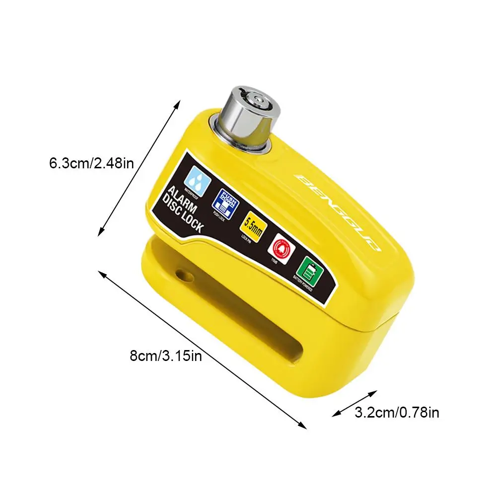 Motorcycle Alarm Disc Brake Lock Bicycle Wheel Disk Padlock Security Waterproof Anti-Theft Lock Scooter Alarma Disc Brake Lock thumbnail 6