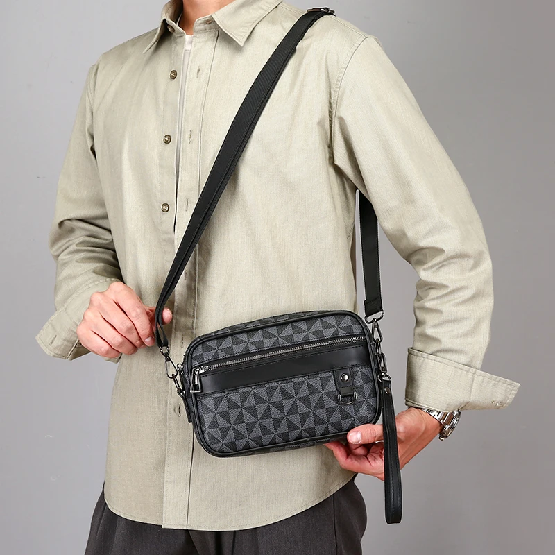 Fashion Soft PU Leather Men Day Clutch Bag Business Men Money Handbag High Quality Male Small Shoulder Bag Phone Bag SAC thumbnail 6