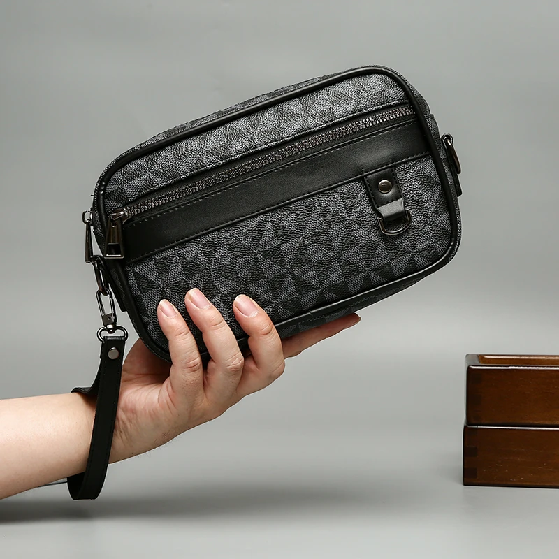 Fashion Soft PU Leather Men Day Clutch Bag Business Men Money Handbag High Quality Male Small Shoulder Bag Phone Bag SAC thumbnail 5