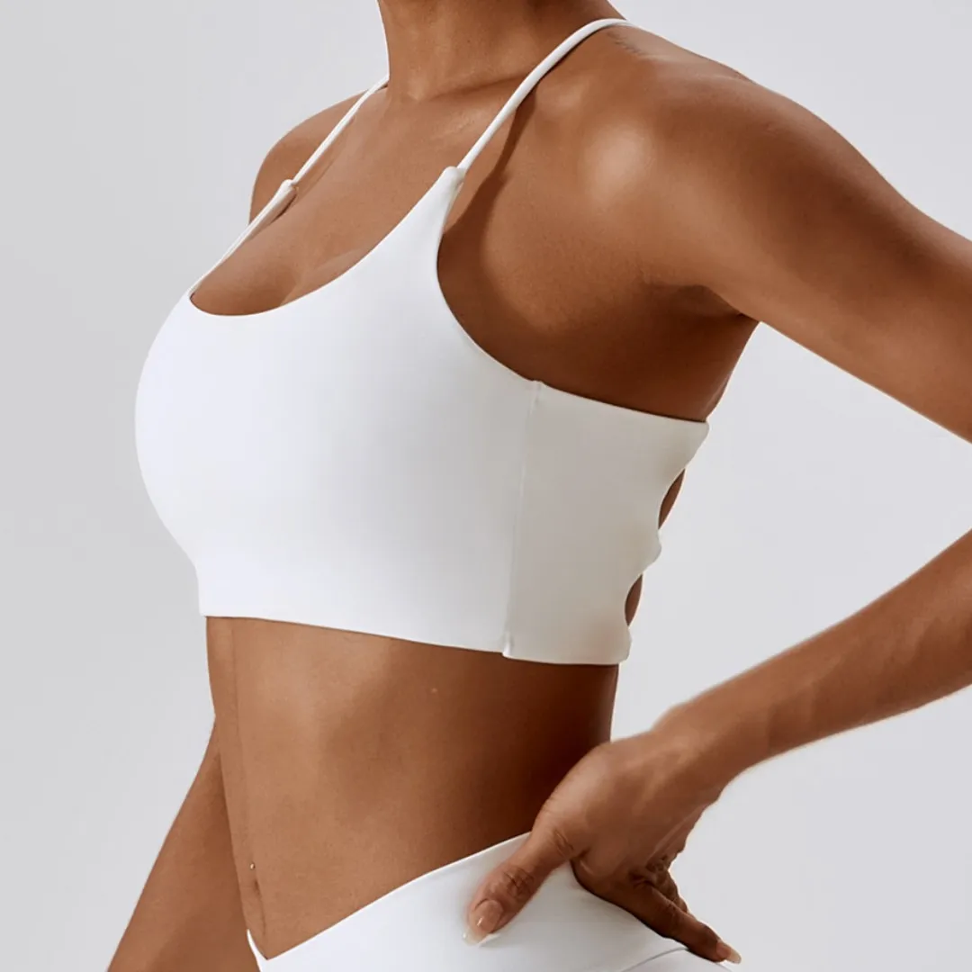 Women fitness Fitness Sport Bra Top Gym Yoga underwear Athletic With Chest Pad U-neck spaghetti straps cross beauty back hollow thumbnail 5