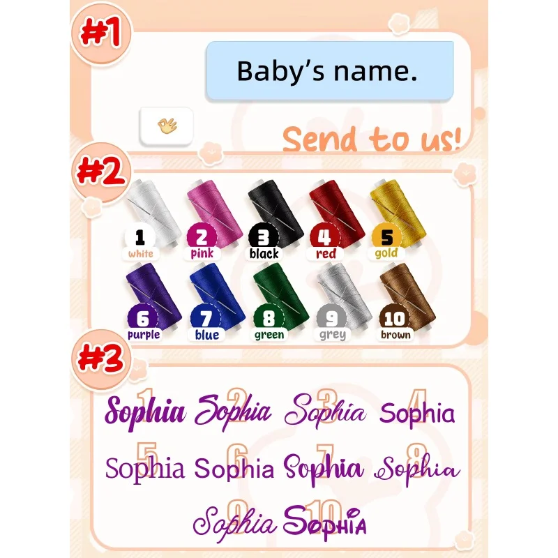Personalized Newborn Baby Blanket with Name Custom Stroller Sleeping Dolls Animal Security Towel Gift Set for Baby Shower Gifts thumbnail 3