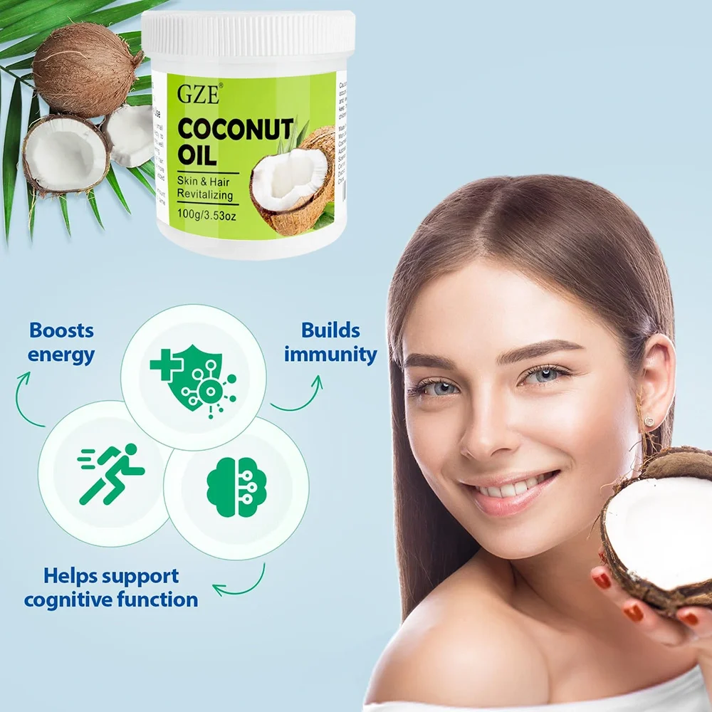 GZE Coconut Oil Cold Pressed Virginl Fractionated For Skin And Hair Care Nail Massage Oil Cocos Nucifera Oil Carrier Oi thumbnail 2
