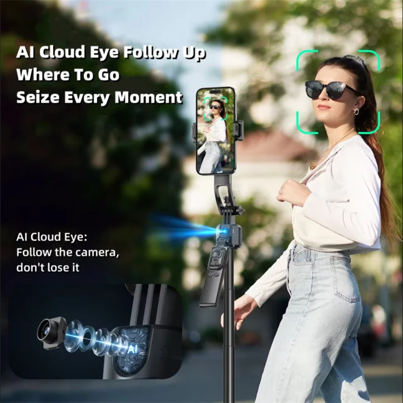 FANGTUOSI 360 Rotation Gimbal Stabilizer ,Selfie Stick Tripod for Smartphone Camera With Bluetooth shutter Stabilizer for Live thumbnail 3
