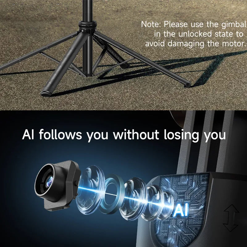 FANGTUOSI 360 Rotation Gimbal Stabilizer ,Selfie Stick Tripod for Smartphone Camera With Bluetooth shutter Stabilizer for Live thumbnail 6