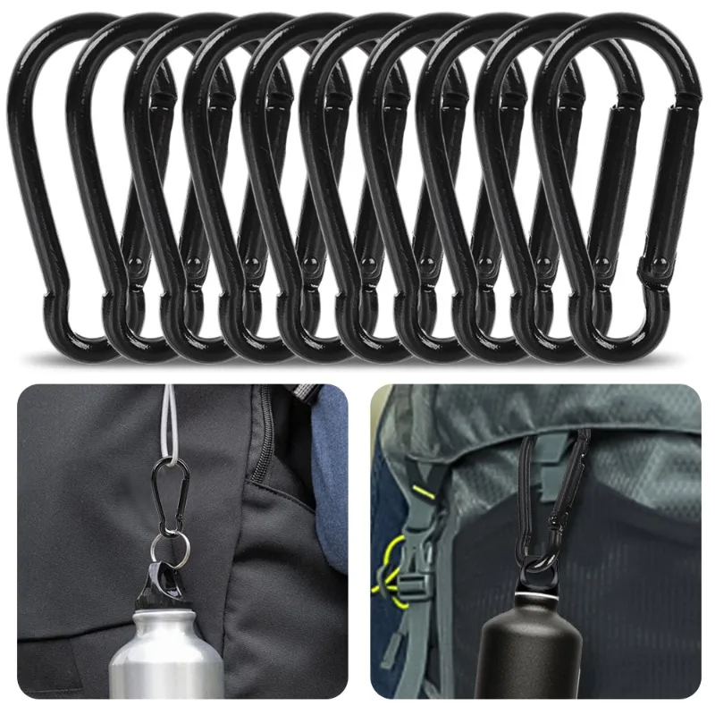 50/10Pcs Mini Carabiner Keychain Alluminum Alloy D Type Buckle Spring Snap Clip Hooks Keychain Carabiner for Keys Camping Tool thumbnail 2
