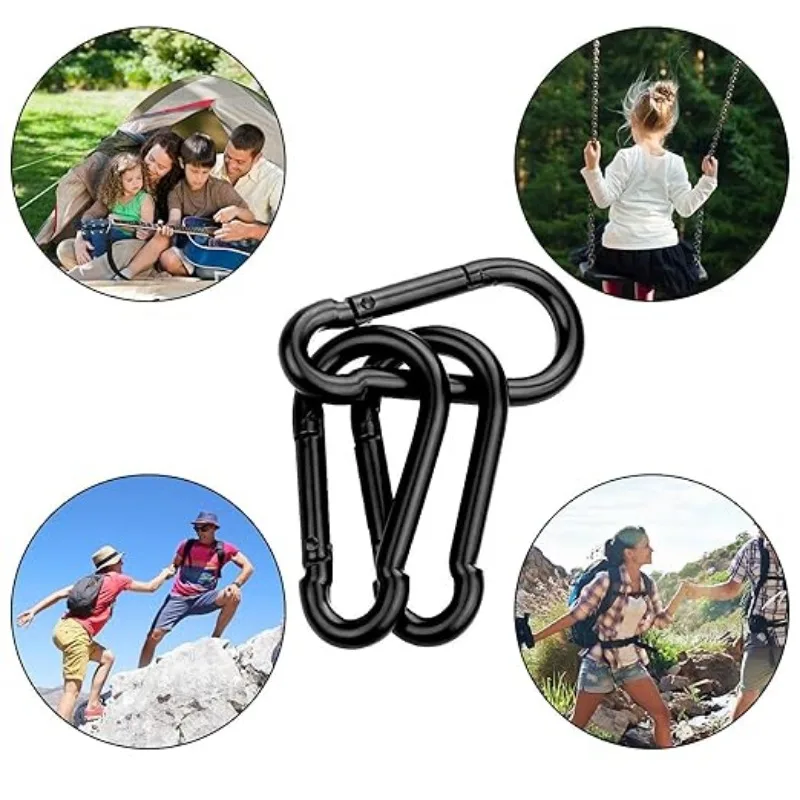 50/10Pcs Mini Carabiner Keychain Alluminum Alloy D Type Buckle Spring Snap Clip Hooks Keychain Carabiner for Keys Camping Tool thumbnail 6