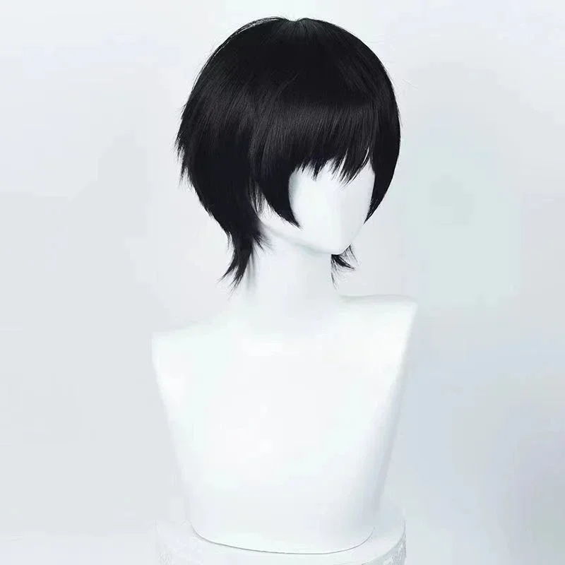 Anime Chainsaw Man Yoshida Hirofumi Cosplay Wig Short Black Heat Resistant Synthetic Hair Man Party Wigs thumbnail 2