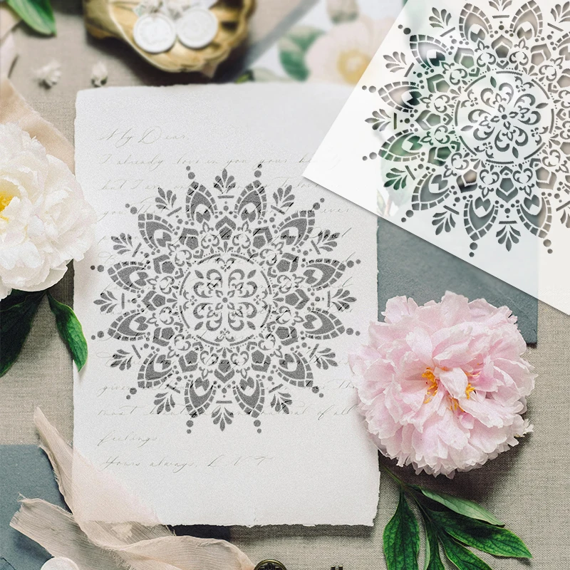 YOMDID 1pc Mandala Painting Hollow out PET Stencil Reusable Washable DIY Graffiti Airbrush Art Craft  Decorative Templates thumbnail 2