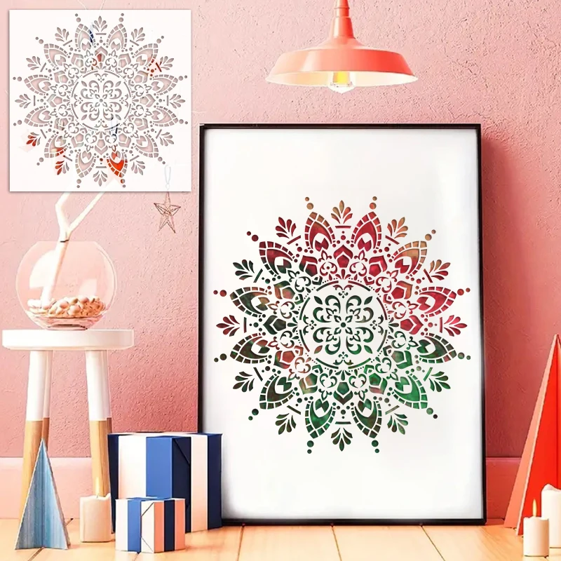 YOMDID 1pc Mandala Painting Hollow out PET Stencil Reusable Washable DIY Graffiti Airbrush Art Craft  Decorative Templates thumbnail 3
