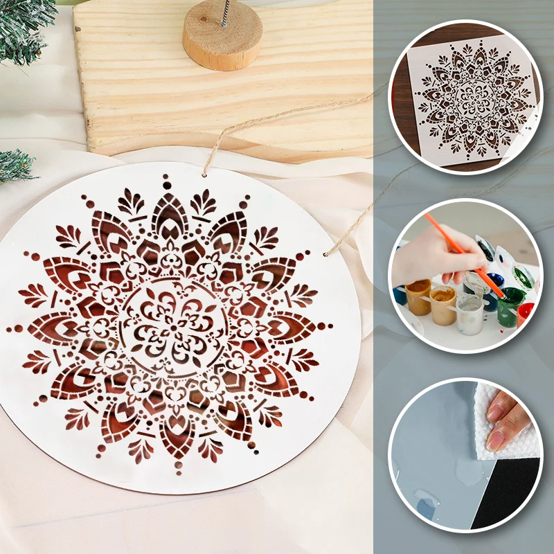 YOMDID 1pc Mandala Painting Hollow out PET Stencil Reusable Washable DIY Graffiti Airbrush Art Craft  Decorative Templates thumbnail 5