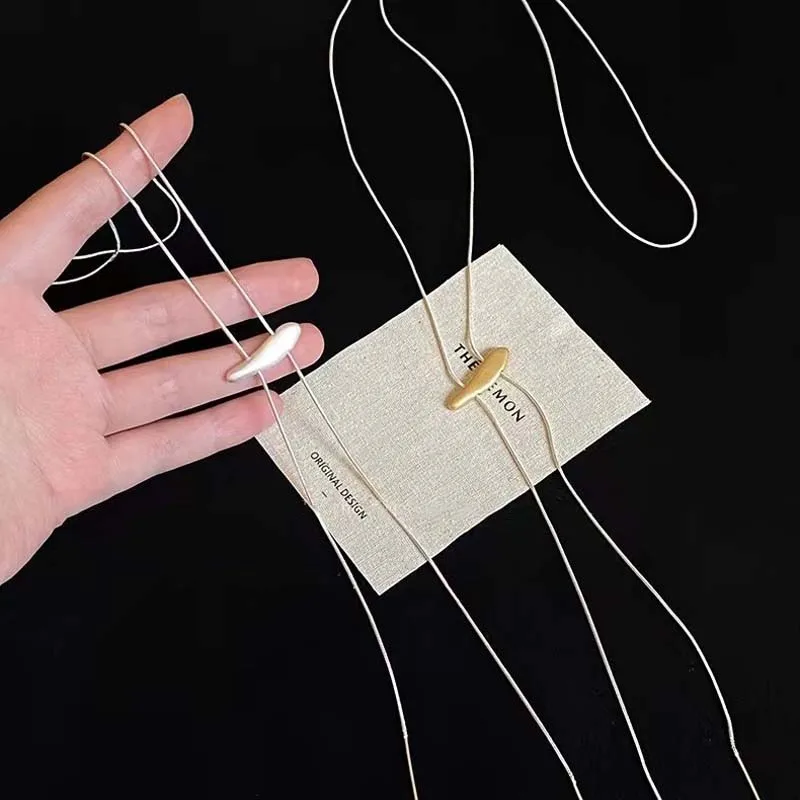 Fashion Metal Long Pull Necklaces for Women Luxury Elegant Silver Color Matte Snake Bone Chain Necklace Jewelry Accessories Gift thumbnail 4