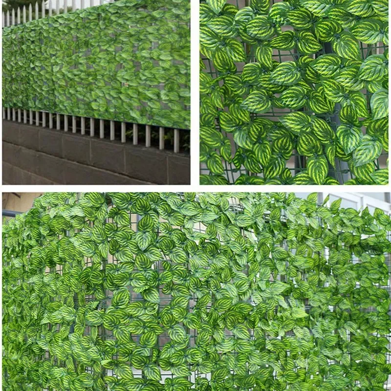 1M/3M Artificial Green Leaf Fence Panels Faux Privacy Fence Screen For Home Outdoor Garden Balcony Decoration thumbnail 2