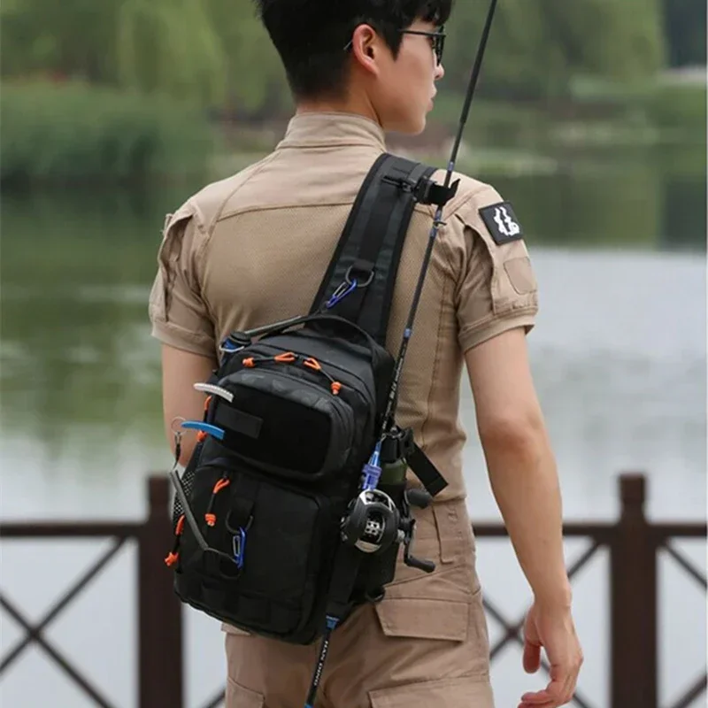 Tactical FIshing Bag Backppack Chest Sling Outdoor FIshing Lure Rod Men Sports Handbags Shoulder Laser Molle Hunting Hiking Bags thumbnail 2