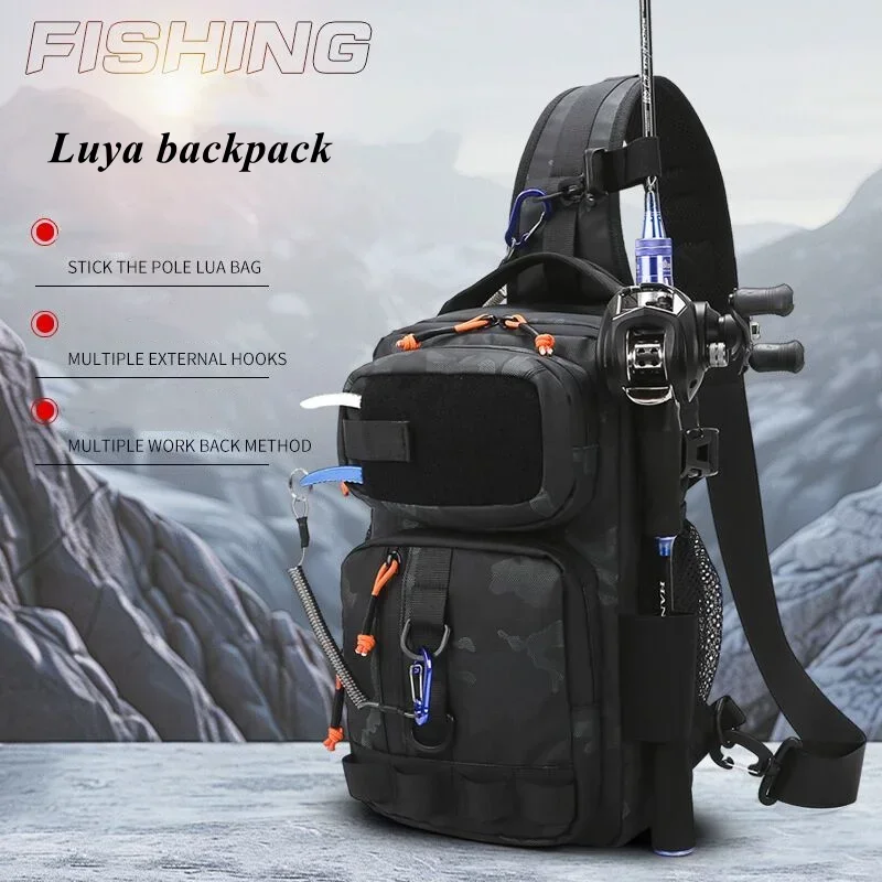 Tactical FIshing Bag Backppack Chest Sling Outdoor FIshing Lure Rod Men Sports Handbags Shoulder Laser Molle Hunting Hiking Bags thumbnail 3