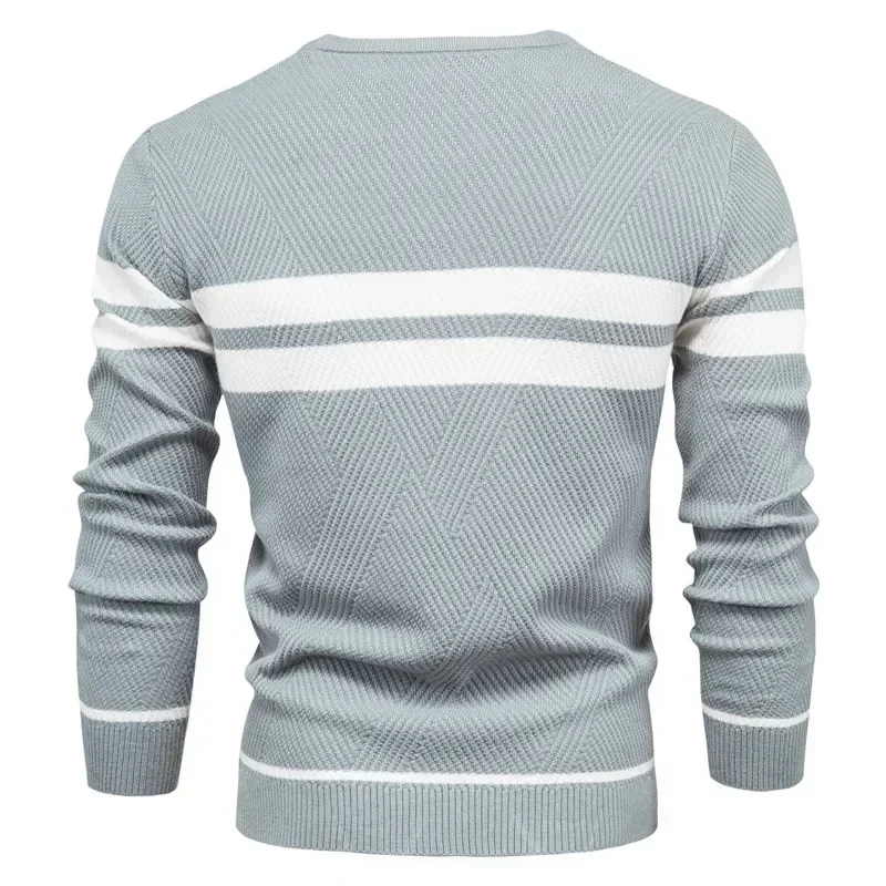 New Autumn Pullover Men's Sweater O-neck Patchwork Long Sleeve Warm Slim Sweaters Men Casual Fashion Sweater Men Clothing thumbnail 5